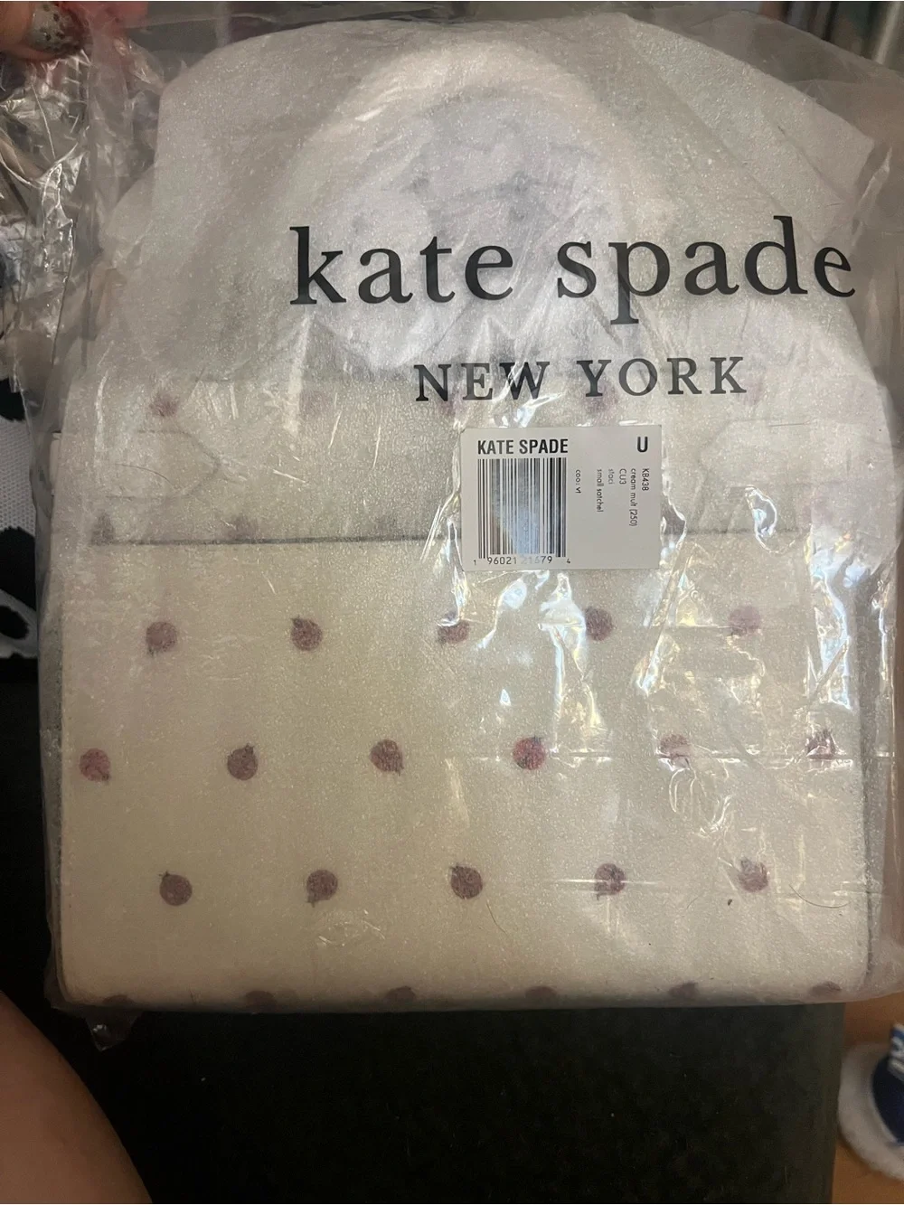 NWT Kate spade White Leather Ladybug Print satchel